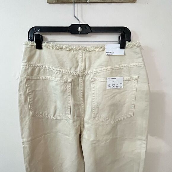 WeWoreWhat Frayed Straight Jean in Classic White 31 NEW - Picture 4 of 7